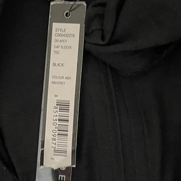 Alice +  Olivia XS Black High Low Boat Neck Burnout Tee NEW WITH TAGS - Picture 7 of 9